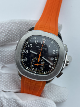 (국내발송1점 )파텍필립 아쿠아넛 크로노 그레이다이얼 오렌지러버